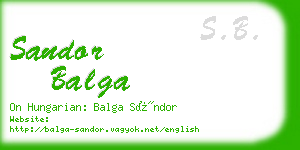 sandor balga business card